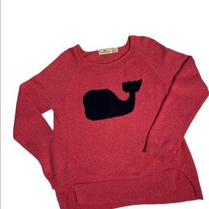 Girls Vineyard Vines Pink Whale Lightweight Sweater Size S (7-8)